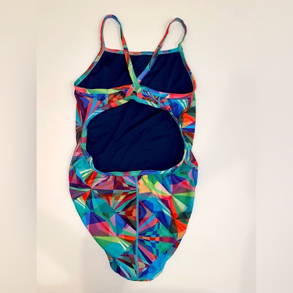 Sporti competition swimsuit thin strap “Prism” pattern, multi color. - Picture 3 of 4